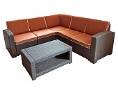 Мебель для кафе RATTAN PREMIUM CORNER, темно-коричневый